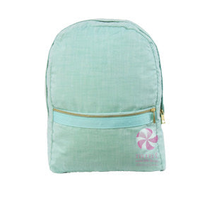 Mint Chambray Medium Backpack