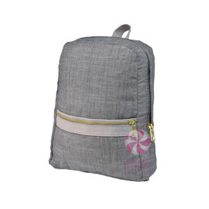 Grey Chambray Small Backpack