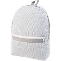 Grey Seersucker Medium Backpack