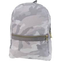 Grey Camo Seersucker Medium Backpack