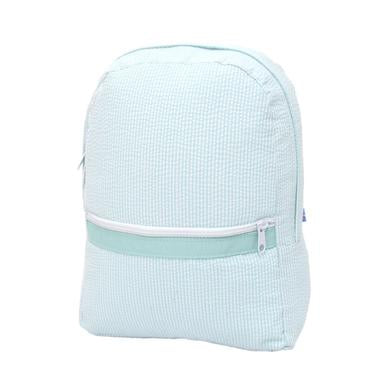 Mint Seersucker Medium Backpack