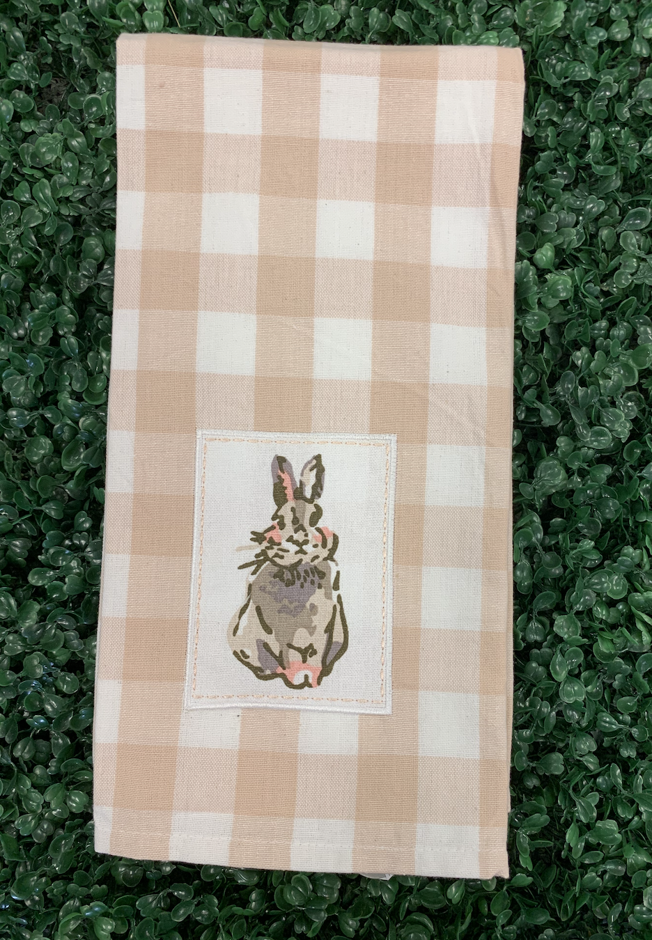 Plaid Rabbit Hand Towel